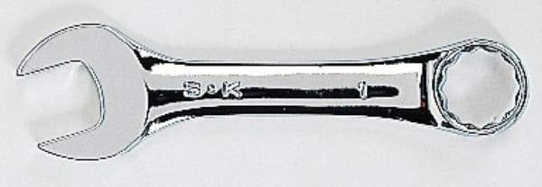 SK - 7/16" 12 Point Offset Combination Wrench - 15° Offset Angle, 4" OAL, Steel, Chrome Finish - Apex Tool & Supply