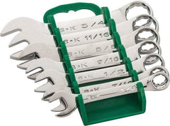 SK - 7 Piece, 3/8 to 3/4", 12 Point, Combination Wrench Set - Inch System of Measurement, Chrome Finish, Comes in Rack - Apex Tool & Supply