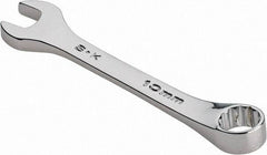 SK - 10mm 12 Point Offset Combination Wrench - 15° Offset Angle, 3-3/4" OAL, Steel, Chrome Finish - Apex Tool & Supply