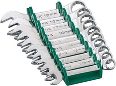 SK - 10 Piece, 10 to 19mm, 12 Point, Combination Wrench Set - Metric System of Measurement, Chrome Finish, Comes in Plastic Tray - Apex Tool & Supply