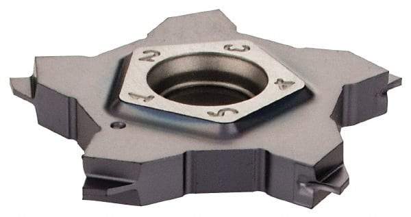Iscar - 24N050J000PENTA J Grade IC908, 0.5mm Cutting Width Carbide Grooving Insert - 1mm Max Depth of Cut, Neutral, TiAlN Finish - Apex Tool & Supply