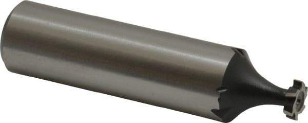 Interstate - 1/4" Diam x 1/16" Face Width, Cobalt, 6 Teeth, Shank Connection Woodruff Keyseat Cutter - Uncoated, 2-1/16" OAL x 1/2" Shank, Staggered Teeth, ANSI 202, Old Standard 201 - Apex Tool & Supply