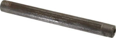 Made in USA - Schedule 80, 3/8" Diam x 6-1/2" Long Black Pipe Nipple - Threaded - Apex Tool & Supply