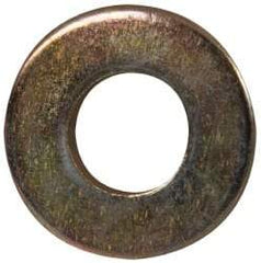 Made in USA - 1/4" Screw, Grade 8 Alloy Steel SAE Flat Washer - 9/32" ID x 5/8" OD, 0.072" Thick, Zinc Yellow Dichromate Finish - Apex Tool & Supply