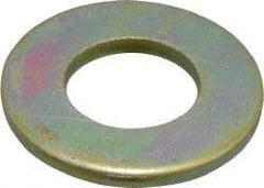 Made in USA - 5/16" Screw, Grade 8 Alloy Steel SAE Flat Washer - 11/32" ID x 11/16" OD, 0.072" Thick, Zinc Yellow Dichromate Finish - Apex Tool & Supply
