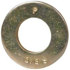 Made in USA - 3/8" Screw, Grade 8 Alloy Steel SAE Flat Washer - 13/32" ID x 13/16" OD, 0.072" Thick, Zinc Yellow Dichromate Finish - Apex Tool & Supply