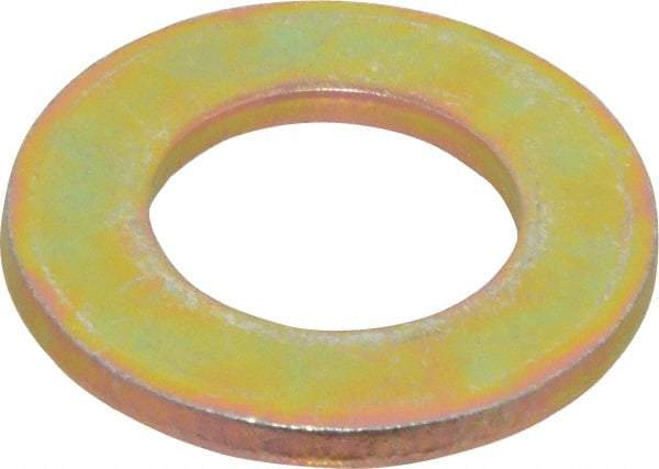 Made in USA - 3/4" Screw, Grade 8 Alloy Steel SAE Flat Washer - 13/16" ID x 1-1/2" OD, 0.146" Thick, Zinc Yellow Dichromate Finish - Apex Tool & Supply