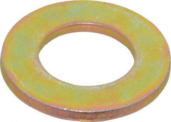 Made in USA - 3/4" Screw, Grade 8 Alloy Steel SAE Flat Washer - 13/16" ID x 1-1/2" OD, 0.146" Thick, Zinc Yellow Dichromate Finish - Apex Tool & Supply