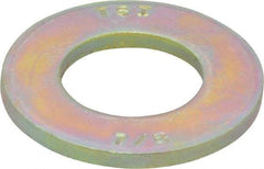 Made in USA - 7/8" Screw, Grade 8 Alloy Steel SAE Flat Washer - 15/16" ID x 1-3/4" OD, 0.16" Thick, Zinc Yellow Dichromate Finish - Apex Tool & Supply