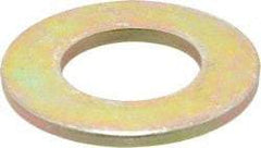 Made in USA - 1" Screw, Grade 8 Alloy Steel SAE Flat Washer - 1-1/16" ID x 2" OD, 0.16" Thick, Zinc Yellow Dichromate Finish - Apex Tool & Supply