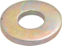 Made in USA - 1/4" Screw, Grade 8 Alloy Steel USS Flat Washer - 0.307" ID x 0.749" OD, 0.08" Thick, Zinc Yellow Dichromate Finish - Apex Tool & Supply