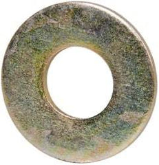 Made in USA - 3/8" Screw, Grade 8 Alloy Steel USS Flat Washer - 0.433" ID x 1.03" OD, 0.104" Thick, Zinc Yellow Dichromate Finish - Apex Tool & Supply