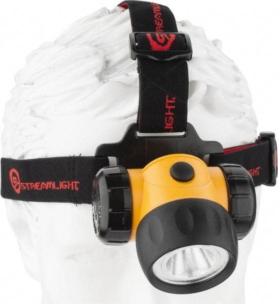 Streamlight - White LED Bulb, 120 Lumens, Hands-free Flashlight - Black, Yellow Body, 3 AA Alkaline Batteries Included - Apex Tool & Supply