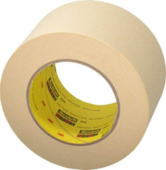 3M - 3" Wide x 60 Yd Long Tan Paper Masking Tape - Series 234, 5.9 mil Thick, 27 In/Lb Tensile Strength - Apex Tool & Supply
