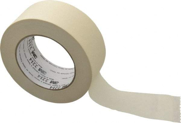 3M - 2" Wide x 60 Yd Long Tan Paper Masking Tape - Series 2214, 5.4 mil Thick, 23 In/Lb Tensile Strength - Apex Tool & Supply