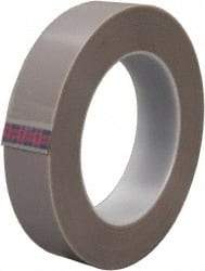3M - 36 Yd Long x 24" Wide, Series 5451, Brown Silicone Glass Cloth/PTFE Tape - 5.6 mil Thick, 100 Lb/In Tensile Strength - Apex Tool & Supply