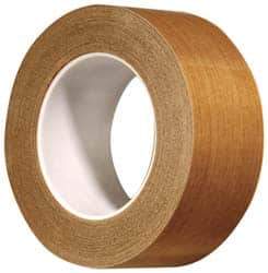 3M - 36 Yd Long x 4" Wide, Series 5453, Brown Silicone Glass Cloth/PTFE Tape - 8.2 mil Thick, 175 Lb/In Tensile Strength - Apex Tool & Supply