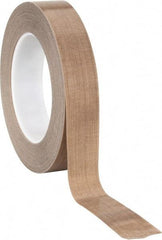 3M - 36 Yd Long x 1" Wide, Series 5453, Brown Silicone Glass Cloth/PTFE Tape - 8.2 mil Thick, 175 Lb/In Tensile Strength - Apex Tool & Supply