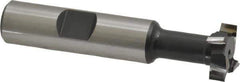 Interstate - 21/32" Cut Diam, 17/64" Cut Width, 21/64" Neck Diam, 1/2" Shank Diam, 2-11/16" OAL, High Speed Steel T-Slot Cutter - TiN Finish, 5/16" Bolt, 1-13/16" Shank Length, Staggered Teeth - Apex Tool & Supply
