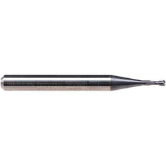 Emuge - 1mm Diam, 2mm LOC, 2 Flute Solid Carbide Roughing & Finishing End Mill - TiAlN Finish, 57mm OAL, 6mm Shank Diam, Cylindrical Shank, 30° Helix, Stub Length - Apex Tool & Supply
