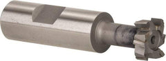 Made in USA - 25/32" Cut Diam, 21/64" Cut Width, 13/32" Neck Diam, 3/4" Shank Diam, 3-1/4" OAL, C2 Carbide-Tipped T-Slot Cutter - Uncoated, 3/8" Bolt, 2-1/16" Shank Length, Staggered Teeth, 6 Teeth, Weldon Flat - Apex Tool & Supply