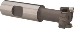 Made in USA - 31/32" Cut Diam, 25/64" Cut Width, 17/32" Neck Diam, 3/4" Shank Diam, 3-7/16" OAL, C2 Carbide-Tipped T-Slot Cutter - Uncoated, 1/2" Bolt, 2-1/16" Shank Length, Staggered Teeth, 6 Teeth, Weldon Flat - Apex Tool & Supply