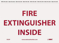 NMC - Fire Extinguisher Inside, Pressure Sensitive Vinyl Fire Sign - 9" Wide x 6" High - Apex Tool & Supply