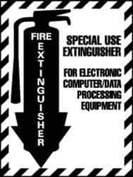 NMC - Fire Extinguisher, Pressure Sensitive Vinyl Fire Sign - 9" Wide x 12" High - Apex Tool & Supply