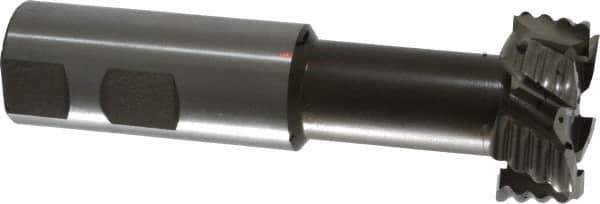 Interstate - 1-15/32" Cut Diam, 5/8" Cut Width, 25/32" Neck Diam, 1" Shank Diam, 4-7/16" OAL, M42 Cobalt T-Slot Cutter - Uncoated, 3/4" Bolt, 3-13/16" Shank Length, Straight Teeth, 6 Teeth, Roughing - Apex Tool & Supply