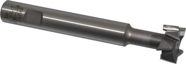 Interstate - 1" Cut Diam, 1/2" Cut Width, 5/8" Shank Diam, 4-15/16" OAL, M42 Cobalt T-Slot Cutter - Staggered Teeth, 8 Teeth - Apex Tool & Supply