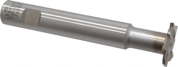 Interstate - 1-1/4" Cut Diam, 1/8" Cut Width, 15mm Neck Diam, 3/4" Shank Diam, 5-1/8" OAL, M42 Cobalt T-Slot Cutter - Staggered Teeth, 8 Teeth - Apex Tool & Supply