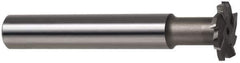 Made in USA - 2" Cut Diam, 5/16" Cut Width, 51/64" Neck Diam, 1" Shank Diam, 5-11/16" OAL, M2 High Speed Steel T-Slot Cutter - Uncoated, Staggered Teeth, 10 Teeth, Weldon Flat - Apex Tool & Supply