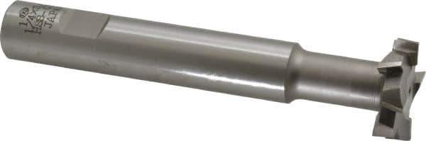 Interstate - 1-1/4" Cut Diam, 3/8" Cut Width, 15mm Neck Diam, 3/4" Shank Diam, 5-1/8" OAL, M42 Cobalt T-Slot Cutter - Staggered Teeth, 8 Teeth - Apex Tool & Supply