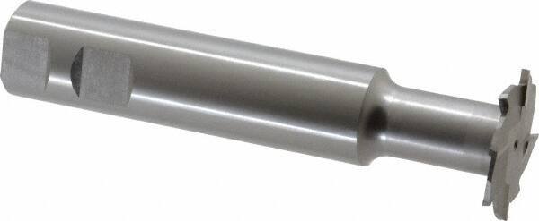 Interstate - 1-1/2" Cut Diam, 1/8" Cut Width, 1" Shank Diam, 5-5/16" OAL, M42 Cobalt T-Slot Cutter - Staggered Teeth, 8 Teeth - Apex Tool & Supply