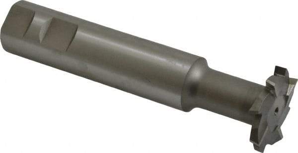 Interstate - 1-1/2" Cut Diam, 1/4" Cut Width, 1" Shank Diam, 5-5/16" OAL, M42 Cobalt T-Slot Cutter - Staggered Teeth, 8 Teeth - Apex Tool & Supply