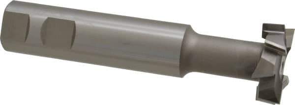 Interstate - 1-1/2" Cut Diam, 1/2" Cut Width, 1" Shank Diam, 5-5/16" OAL, M42 Cobalt T-Slot Cutter - Staggered Teeth, 8 Teeth - Apex Tool & Supply