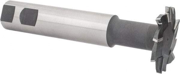 Interstate - 2" Cut Diam, 3/16" Cut Width, 20mm Neck Diam, 1" Shank Diam, 5-11/16" OAL, M42 Cobalt T-Slot Cutter - Staggered Teeth, 10 Teeth - Apex Tool & Supply