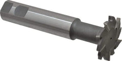 Interstate - 2" Cut Diam, 1/4" Cut Width, 1" Shank Diam, 5-11/16" OAL, M42 Cobalt T-Slot Cutter - Staggered Teeth, 10 Teeth - Apex Tool & Supply