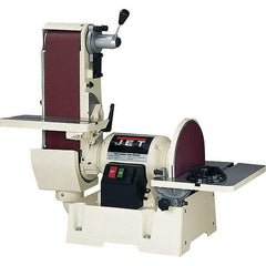 Jet - 48 Inch Long x 6 Inch Wide Belt, 12 Inch Diameter, Horizontal and Vertical Combination Sanding Machine - 2,500 Ft./min Belt Speed, 1-1/2 HP, Single Phase - Apex Tool & Supply