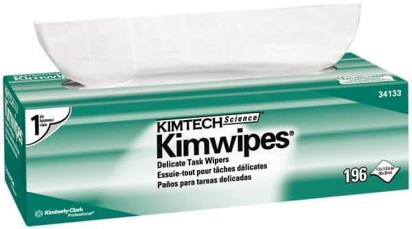 Kimtech - Dry Clean Room/Lab/Critical Task Wipes - Pop-Up, 11-3/4" x 11-3/4" Sheet Size, White - Apex Tool & Supply