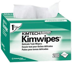 Kimtech - Dry Clean Room/Lab/Critical Task Wipes - Pop-Up, 8-3/8" x 4-3/8" Sheet Size, White - Apex Tool & Supply