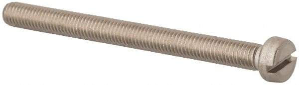 Value Collection - M5x0.80 Metric Coarse, 60mm Length Under Head Slotted Drive Machine Screw - Fillister Head, Grade 316 & A4 Stainless Steel, Uncoated, Without Washer - Apex Tool & Supply
