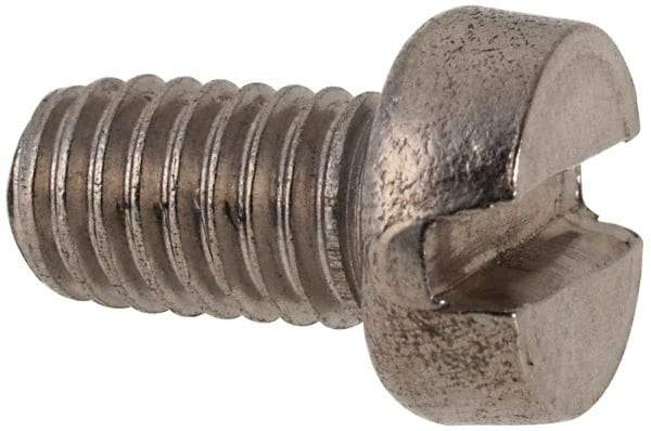 Value Collection - M6x1.00 Metric Coarse, 10mm Length Under Head Slotted Drive Machine Screw - Fillister Head, Grade 316 & A4 Stainless Steel, Uncoated, Without Washer - Apex Tool & Supply