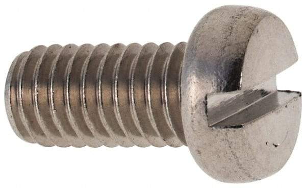 Value Collection - M6x1.00 Metric Coarse, 12mm Length Under Head Slotted Drive Machine Screw - Fillister Head, Grade 316 & A4 Stainless Steel, Uncoated, Without Washer - Apex Tool & Supply