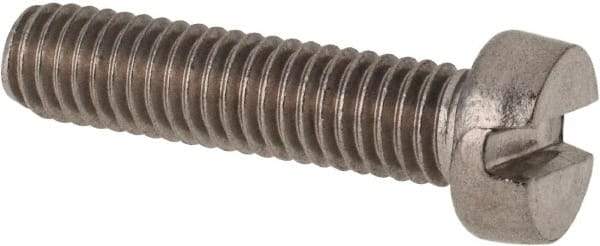 Value Collection - M6x1.00 Metric Coarse, 25mm Length Under Head Slotted Drive Machine Screw - Fillister Head, Grade 316 & A4 Stainless Steel, Uncoated, Without Washer - Apex Tool & Supply