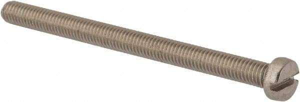Value Collection - M6x1.00 Metric Coarse, 80mm Length Under Head Slotted Drive Machine Screw - Fillister Head, Grade 316 & A4 Stainless Steel, Uncoated, Without Washer - Apex Tool & Supply