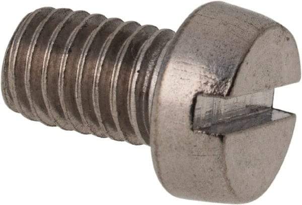 Value Collection - M8x1.25 Metric Coarse, 12mm Length Under Head Slotted Drive Machine Screw - Fillister Head, Grade 316 & A4 Stainless Steel, Uncoated, Without Washer - Apex Tool & Supply