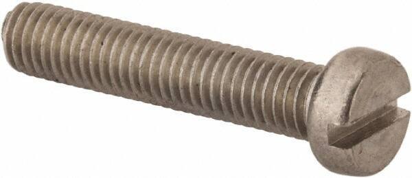Value Collection - M8x1.25 Metric Coarse, 40mm Length Under Head Slotted Drive Machine Screw - Fillister Head, Grade 316 & A4 Stainless Steel, Uncoated, Without Washer - Apex Tool & Supply