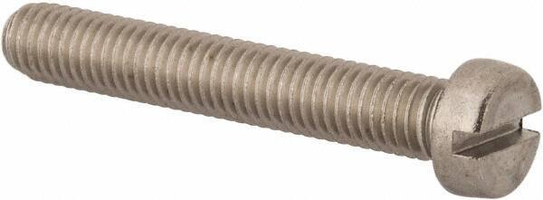 Value Collection - M8x1.25 Metric Coarse, 50mm Length Under Head Slotted Drive Machine Screw - Fillister Head, Grade 316 & A4 Stainless Steel, Uncoated, Without Washer - Apex Tool & Supply