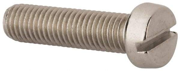 Value Collection - M10x1.50 Metric Coarse, 40mm Length Under Head Slotted Drive Machine Screw - Fillister Head, Grade 316 & A4 Stainless Steel, Uncoated, Without Washer - Apex Tool & Supply